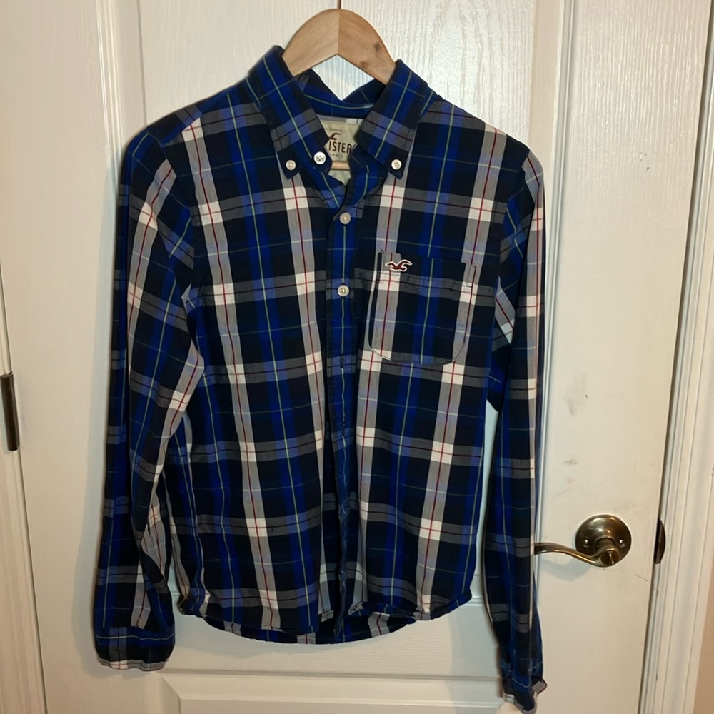 Blue plaid Hollister button up
